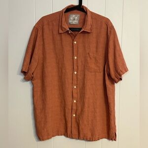 Margaritaville linen-silk blend short sleeve button down Size XL
